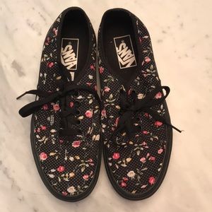 Floral Black Vans